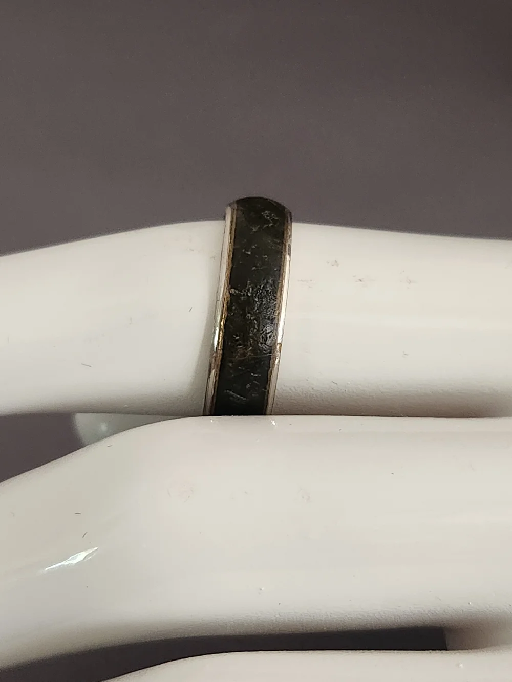 Unique Leather Wrapped Silver Band Ring